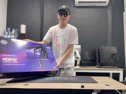 HKC 23.8英寸 2K FastIPS 165Hz 快速液晶1Ms 广色域 HDR高清屏幕 旋转升降 小金刚 电竞显示器 神盾MG24Q#电竞显示器 #显示器开箱 #显示器新品