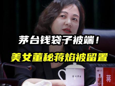 茅台“钱袋子”被端!美女董秘蒋焰被留置 #茅台 #蒋焰 #资本市场 #商业思维