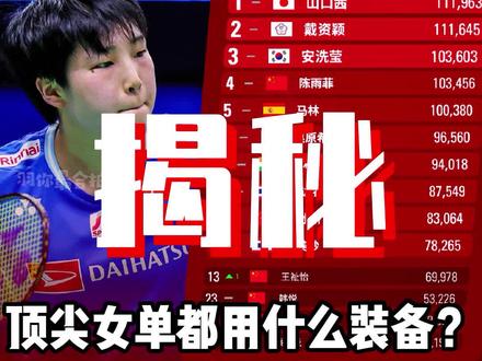 顶尖女单都用什么装备?世界第一竟然只有24磅?传说中的二姐夫压轴出场,#羽毛球 #羽毛球装备 #羽毛球拍