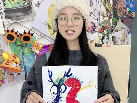 「虎年系列-元宵舞龙」元宵节一起来舞龙呀~#零基础学画画 #少儿美术教育 #儿童绘画 #虎虎生威冠福气