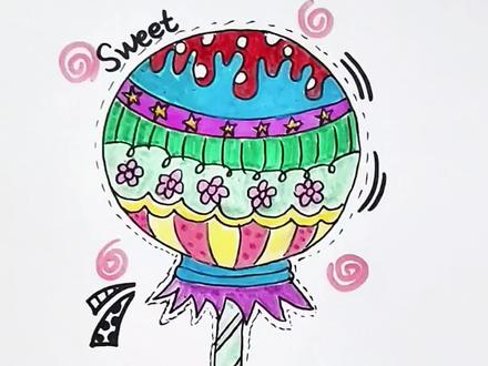 哇塞🤩,我的棒棒糖🍭太好看啦,女儿的棒棒糖🍭一点不好看😰#脑洞大开 #亲子 #棒棒糖 #一起学画画 #儿童创意手工