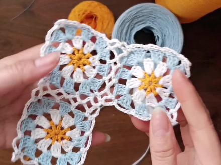 钩针祖母方格套装花片钩法和连接方法分享,个人习惯钩法不代表标准操作,仅供参考。#爱生活爱编织 #手工制作 #针织毛衣 #钩针教程 #钩针编织 #钩针 #教程 #毛衣控