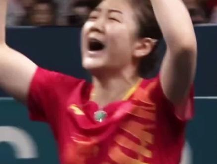 陈梦夺冠悲壮一幕。#陈梦 #巴黎奥运会 #冠军之路