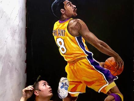 一大早起来画科比,却被阿姨成功抢镜了#科比 #环卫工人