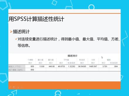 使用spss进行描述性统计--描述统计