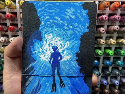 深海隧光|丙烯马克笔|附色号步骤 2分钟蓝色系画潜水员,很简单哦,一起来试试吧。
🖊️:稚乎
📒:轻听
👀:六条
#画画教程 #丙烯马克笔#翻翻乐#一起来画画 #绘画