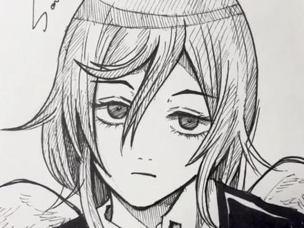 最近有点爱上黑白手绘了嘿嘿,画一个天使恶魔#电锯人 #天使恶魔 #动漫手绘 #绘画过程