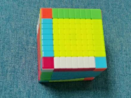 9阶魔方最后一条单独翻棱:三上三下上下下,做三次#玩转魔方