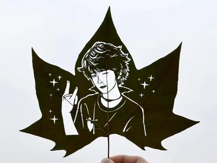 #张函瑞 #树叶画 #tf家族 #非遗传承 #TF四代 张函瑞