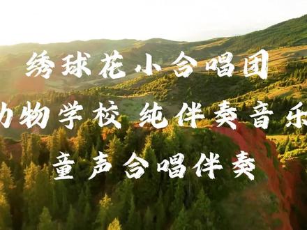绣球花小合唱团 动物学校 纯伴奏音乐 童声合唱伴奏#音乐 #伴奏 #纯伴奏 #背景音乐 #童声合唱