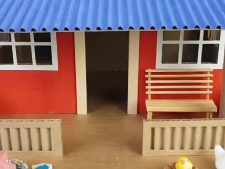 纸板模型DIY,农家房屋模型的制作方法,创意十足!