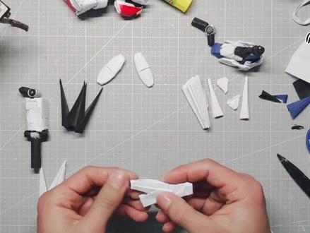 简单用纸折一台可动可爆甲的独角兽高达!详细教学(9) #手工diy #手工 #模型 #折纸 #高达