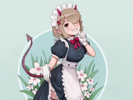 😈魅魔女仆…#板绘 #二次元 #原创绘画 #绘画过程