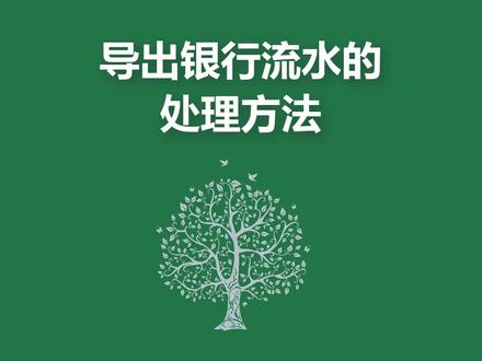 导出银行流水的处理方法#excel技巧