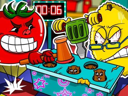 柠檬小姐和番茄先生的游戏厅风波#创意动画 #柠檬小姐#番茄先生