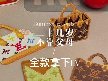 全款拿下!#lv拼豆 #自己diy的包包 #拼豆 #拼豆熨烫 #我染上了拼豆