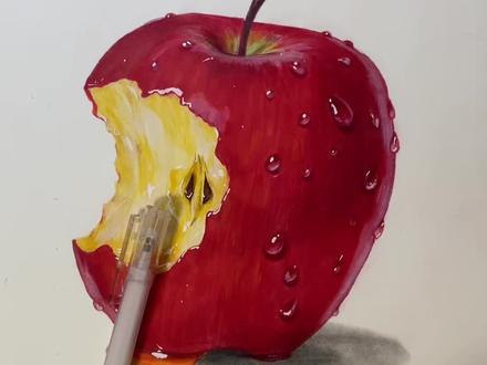 平安夜教你画个被咬一口的平安果🍎看视频#跟着博主学画画 #创作者中心 #创作灵感 #画画 #彩铅手绘