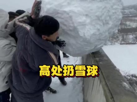 冬天滚雪球其实是非常有趣的活动 #冰 #冬天 #有趣