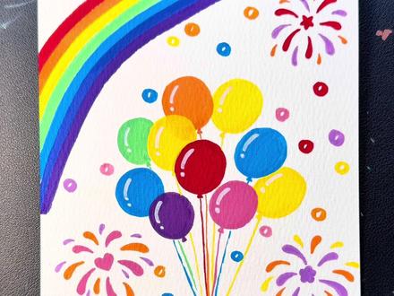 一学就会的元旦主题画,画好交作业啦#儿童绘画 #元旦主题画 #创意美术 #一学就会系列 #慕多星丙烯马克笔