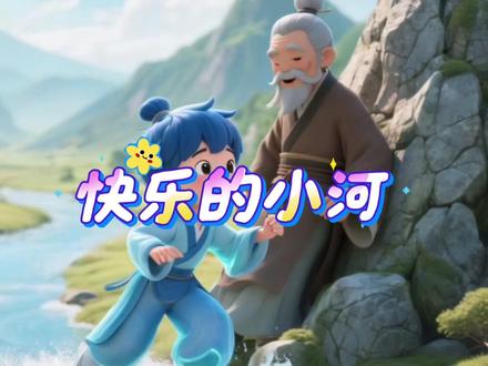 语文二年级上册:23、快乐的小河#小学语文 #小学语文课本 #二年级语文上 #语文书#动画