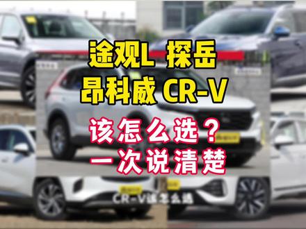 途观L、探岳、昂科威、CR-V怎么选?一次给你说清楚#途观L #探岳 #昂科威S #昂科威plus #CR-V
