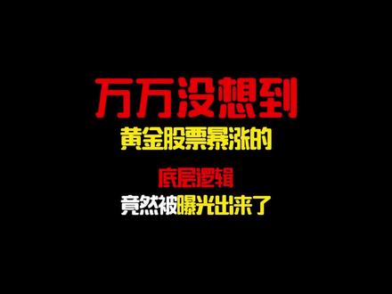 万万没想到,黄金股票暴涨的底层逻辑,竟被人曝出来了#网文 #小说 #黄金上涨的原因 #黄金暴涨 #黄金