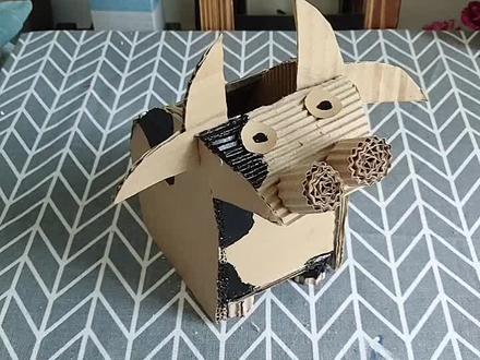 快递盒变费为宝,奶牛来了#手工