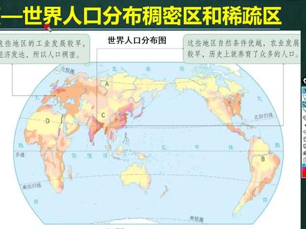 地理知识点—世界人口的分布:稠密区和稀疏区及原因 #地理知识点—世界人口的分布:稠密区和稀疏区及原因