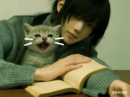 豆包p图小猫趴肩膀ai指令教程来了! #少年感 #豆包ai