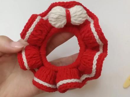 喜庆中国红大肠圈送闺蜜#钩针编织 #钩针基础教程 #钩织教程 #手工毛线编织 #毛线编织 #手工diy