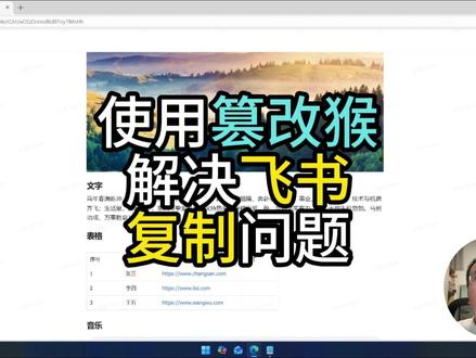 使用篡改猴解决飞书复制问题 #电脑知识 #飞书