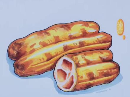 油条的质感教程来了^_^#马克笔手绘 #创意美术 #儿童