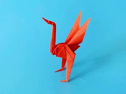 教你折纸站立丹顶鹤,亲子手工,动手又动脑