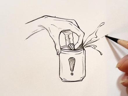 开汽水怎么画 #绘画教程 #灵魂画手 #原创绘画 #手 #简笔画