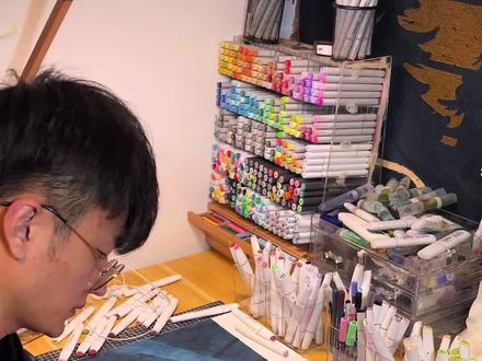 我的醒狮系列马克笔作品第肆幅-雄狮少年#手绘 #画画 #雄狮少年 #醒狮