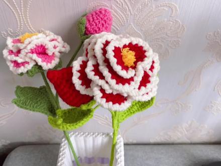 牡丹花花苞教程。 #手工diy #钩针编织 #手工制作