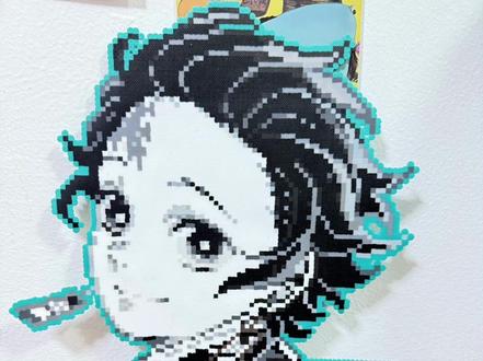 拼豆日记|鬼灭之刃炭治郎🏮#拼豆 #拼豆教程 #拼豆日常 #拼豆豆