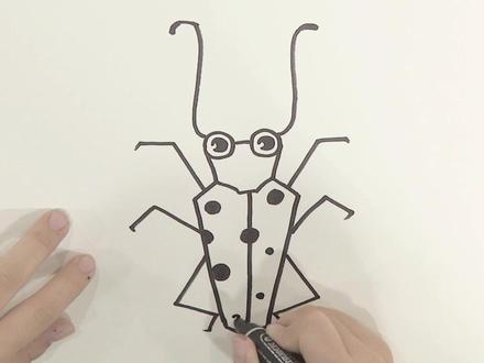 简笔画画天牛#画画 #绘画 #简笔画 #天牛 #美术 @