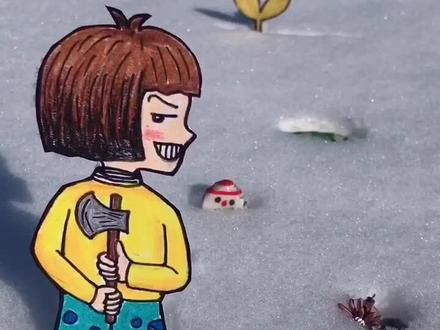 仙儿姐桃宝历险记,唤醒冬眠的大白熊,跑还来得及吗?#简笔画 #抖音原创动漫 #萌物 @抖音小助手