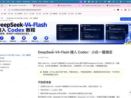 DeepSeek V4 Flash接入Codex教程 小白也能轻松学会 #deepseek #codex