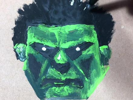 棉签学画绿巨人#随手画#绿巨人#零基础学画画