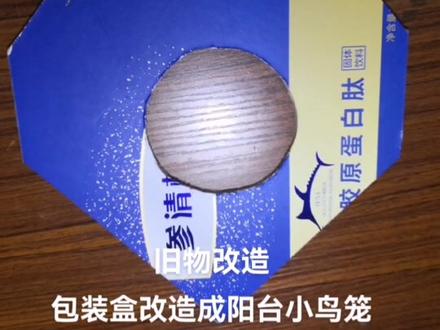 旧物改造之包装盒改装成阳台小鸟窝#手工 #亲子