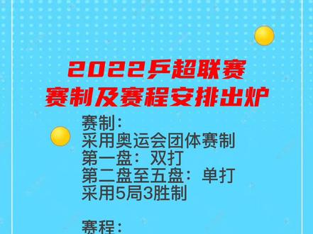 #抖音创中种草官 2022乒超联赛赛制及赛程安排#乒乓球 #体育精神