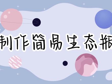 生物学#跨学科实践 第一弹:制作简易生态瓶