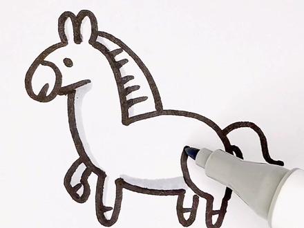 #简笔画 用数字画马#简笔画教程 #儿童简笔画