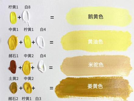 30秒学会8种高级黄色#零基础学画画 #调色教程 #画画@DOU+小助手