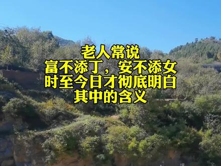 老人常说
富不添丁,安不添女
时至今日才彻底明白
其中的含义