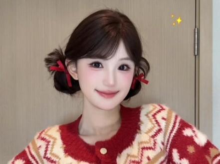 田曦薇双丸子✨有手就会!❤️过年可爱惹人爱~ #春晚 #田曦薇 #发型 #编发 #新年快乐