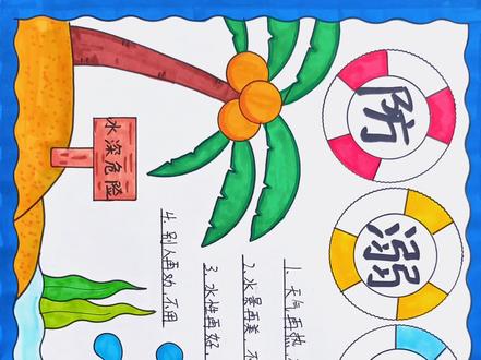 #手抄报 #防溺水 有深浅线稿🉑打印电子版