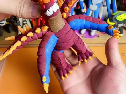 粘土做的欧布奥特曼里的魔格大蛇#粘土 #粘土教程 @抖音小助手